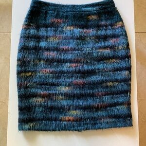 Anthropologie Maeve Feathered Wool Skirt Size 6 multicolor